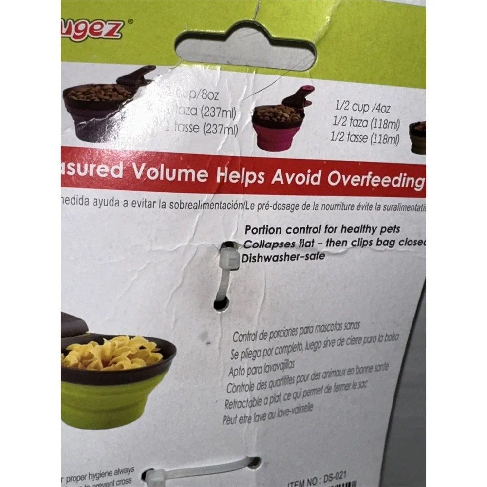 Dongez 3-in-1 Pet Food Scoop Measuring Cup Bag Clip Collapsible BPA Free DS-021